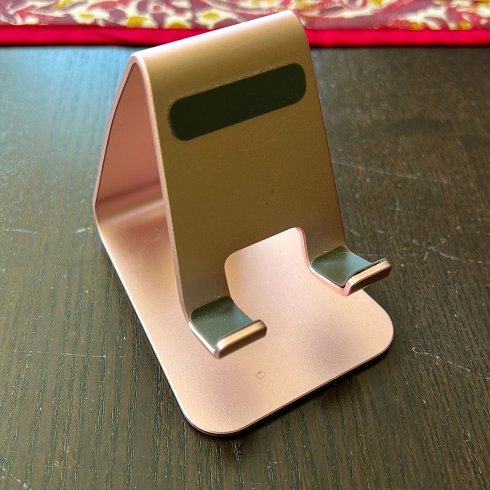 Rose gold phone stand